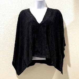 Zara v-neck cropped short sleeve toile black top | Size S